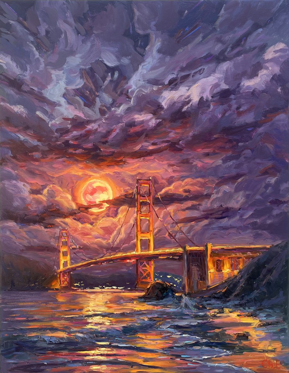 Moonlit Night By Evgeny Chernyakovsky, 27 X 35, Artwork For Sale On Artfinder