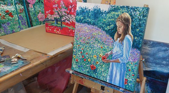 Summer Dreaming - girl in meadow