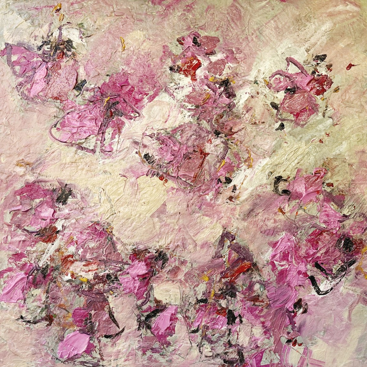 Expressive Painting , Pink Vortex By Irene Wilkes, 24 X 24, Artwork For Sale On Artfinder