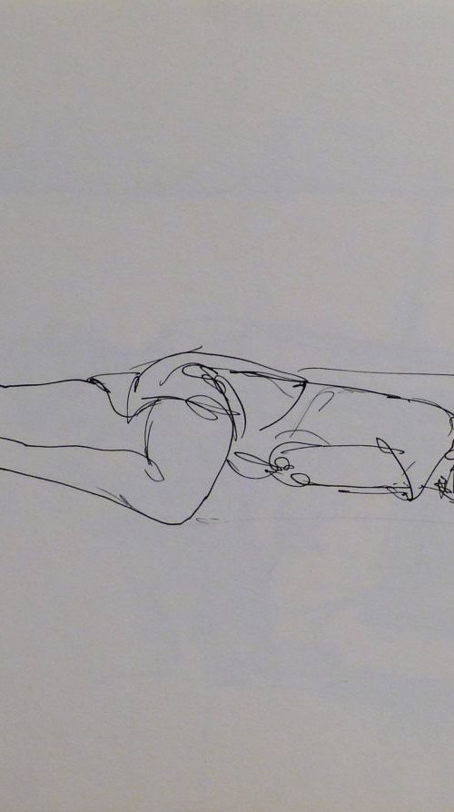 Woman lying down #3, 24x32 cm by Frederic Belaubre