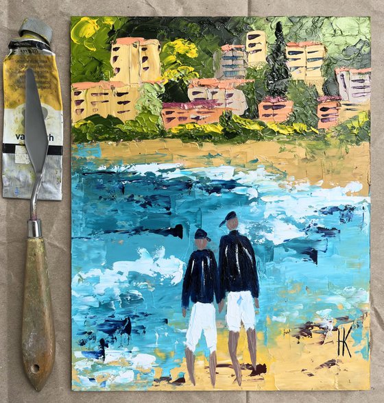 Couple Positano Original Painting
