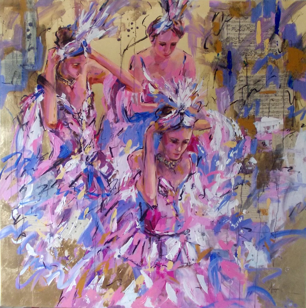 The Great Infinity -Original Ballerina painting-Ballet painting by Antigoni Tziora