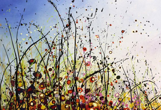 Best Wishes  - Super sized original floral landscape