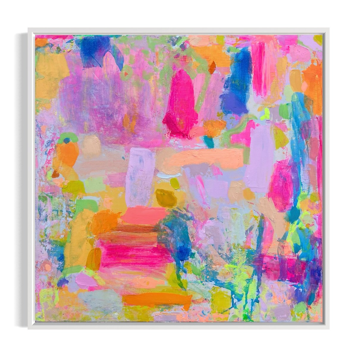 Organic Abstract Acrylic Painting By Kathryn Sillince, 25 X 25", 