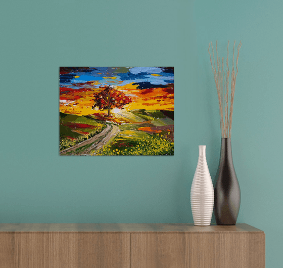 "TREE BY THE ROAD". AUTUMN