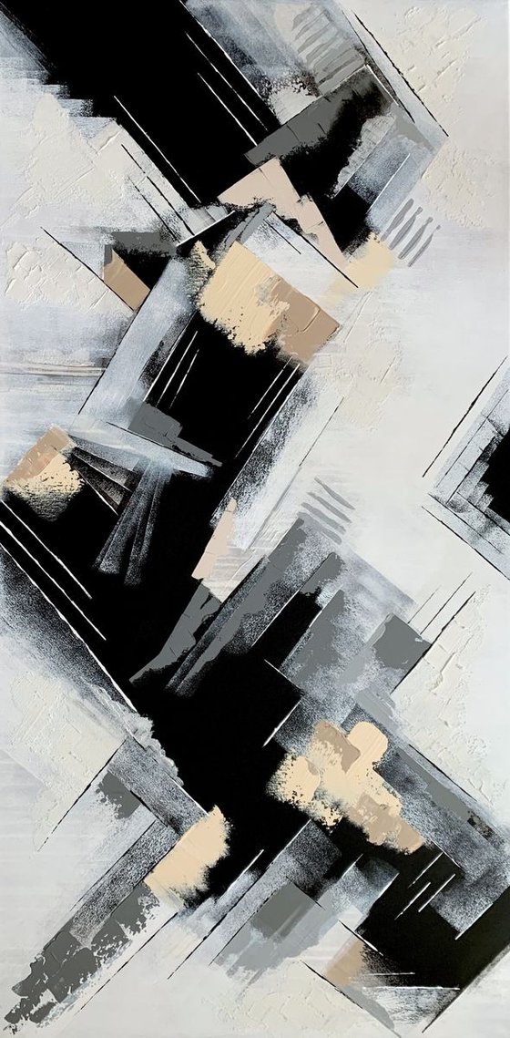 Days Like These - Large abstract art – Black & White Art - Expressions of energy and light.