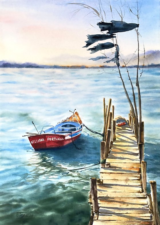 Tomorrow back to sea, original watercolour