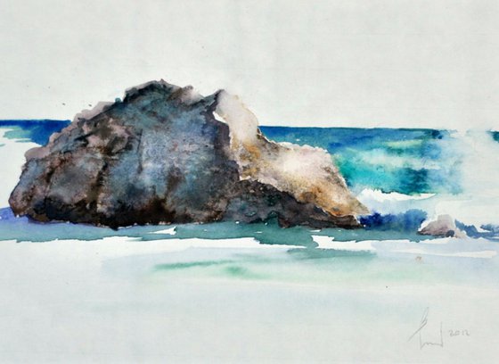 SEA and SEA ROCK original watercolour 38x28