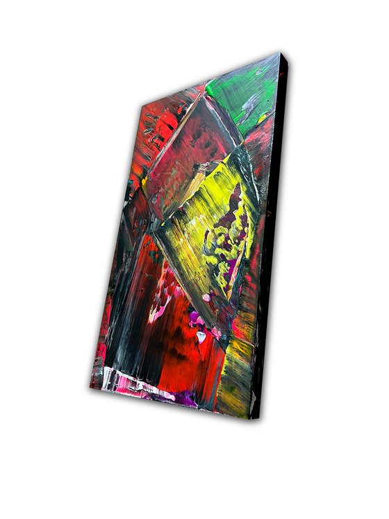 "What We Do In The Shadows" - Save As A Series - Original PMS Abstract Acrylic Painting Diptych On Canvas - 66" x 30"