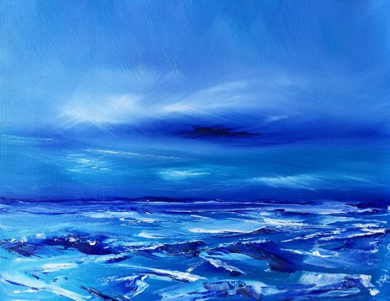 All Blue, Oil Painting, stunning, gorgeous