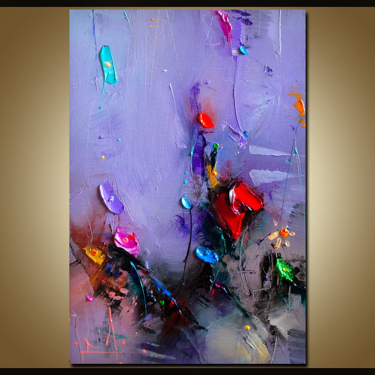 Expressive Botanical Oil Painting By Stanislav Lazarov, 8 X 12", Before The Rain, Original Artwork