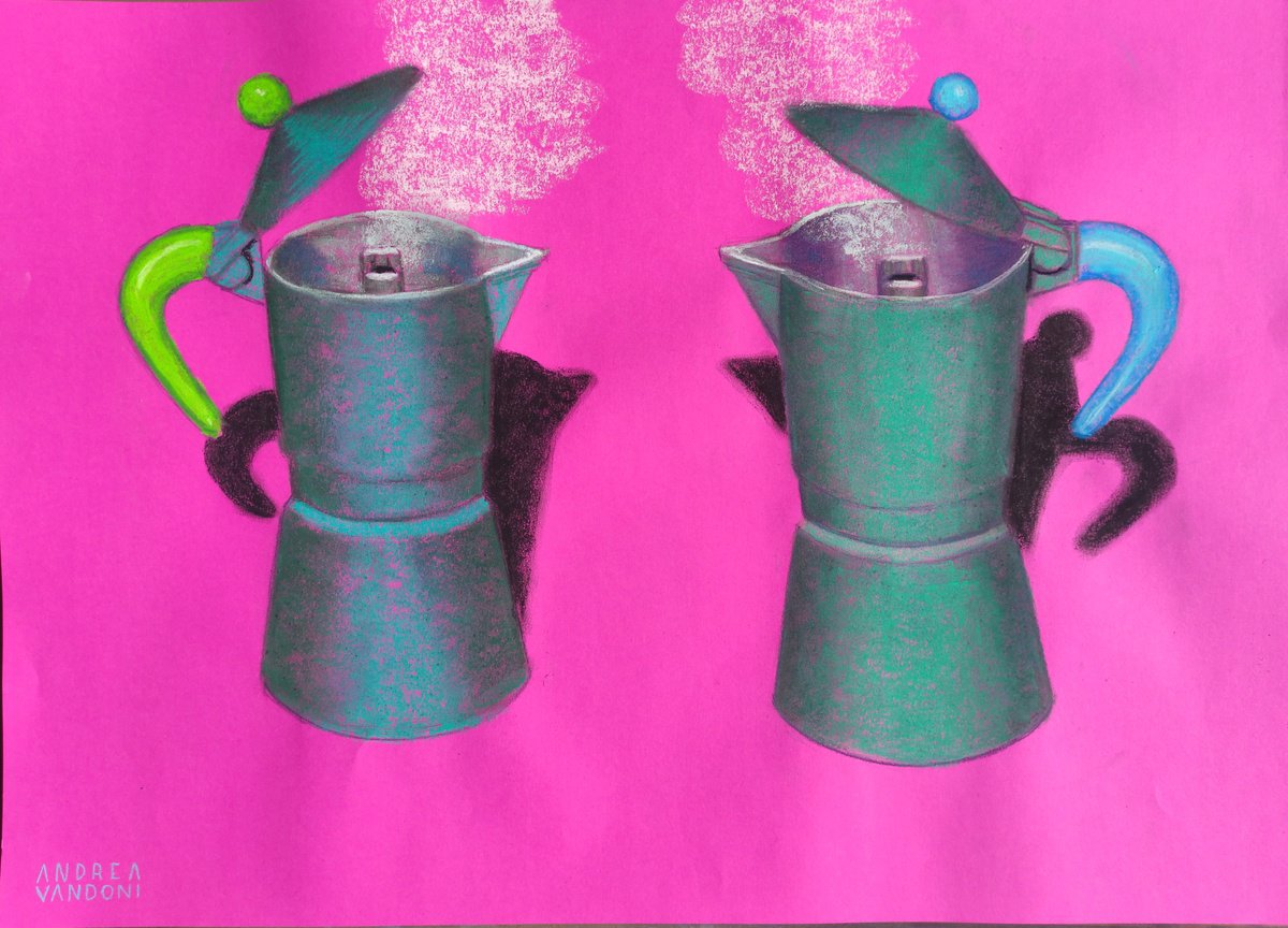 Impressionistic Still Life Pastel Drawing By Andrea Vandoni, 29 X 21, The Laughs! 2, Original Artwork