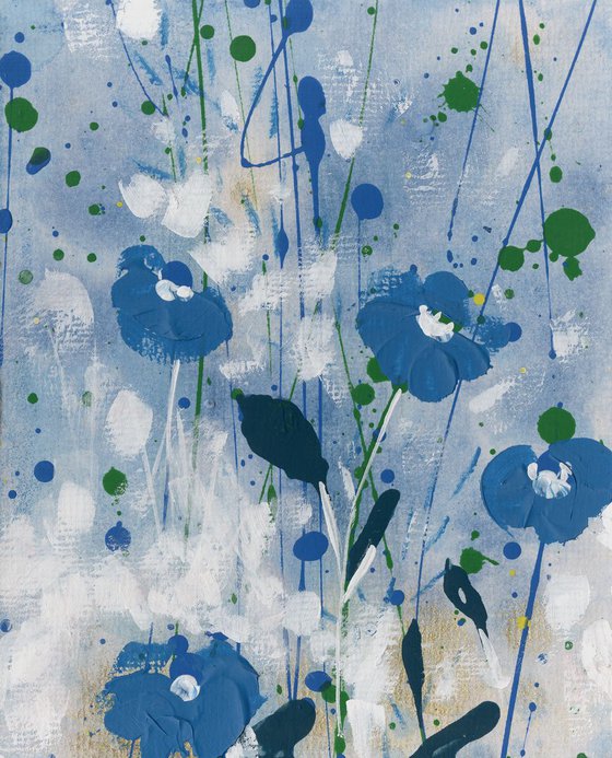 Dreaming In Blue 6 - Floral art by Kathy Morton Stanion