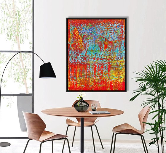 BURNING LAKE,  RICHTER MODE, 80x100 cm, framed