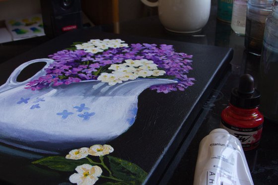 Lilac Flowers in Jug