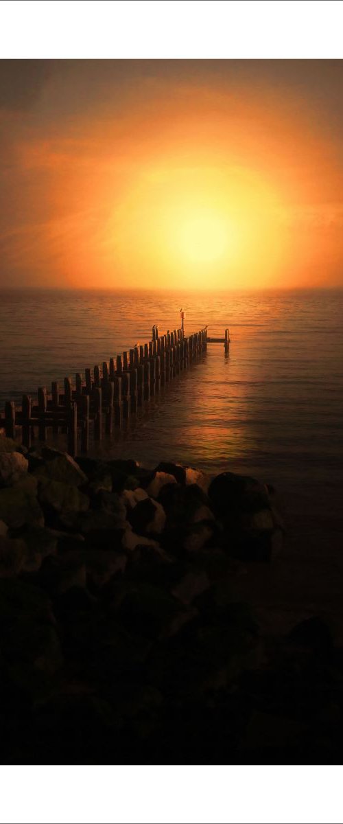 Sunset and the Groyne by Martin  Fry