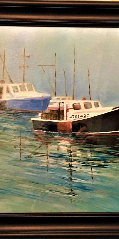 Lobster Boats in Fog by Nancy Brockmon