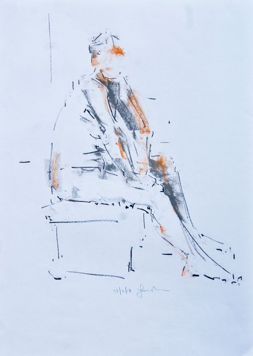 Nude Female Study  -Life Drawing No321 by Ian McKay