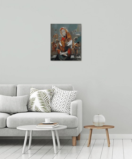 Bride-2 (50x60cm, oil/canvas, abstract portrait)
