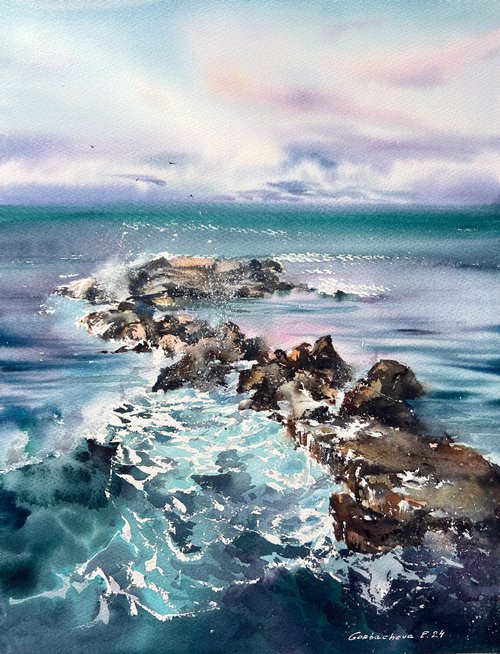 Waves and rocks #19 by Eugenia Gorbacheva