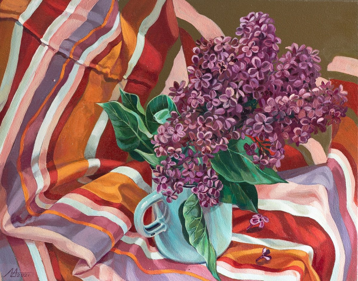 Photorealistic Still Life Oil Painting By Alona Lesnichenko, 20 X 16, Twig, Original Artwork