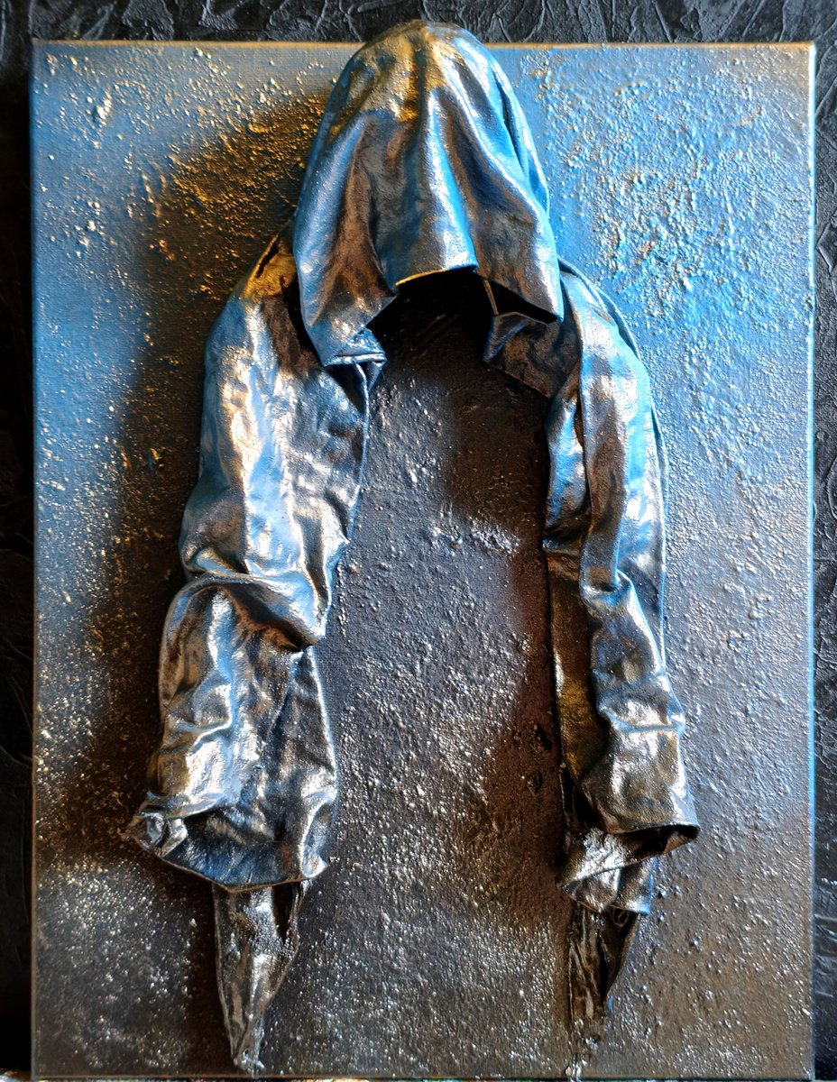 Surrealistic Portrait Relief By Elena Kraft, 12 X 16, Presence, Original Artwork