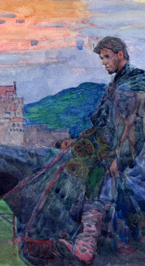 The prince and Rapunzel at the castle by Simon Kozhin