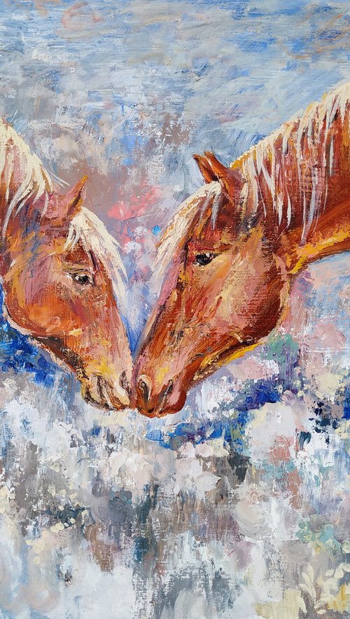 Two horses by Elina Vetrova