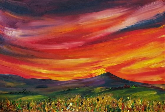 The red red sunset- an Irish Landscape