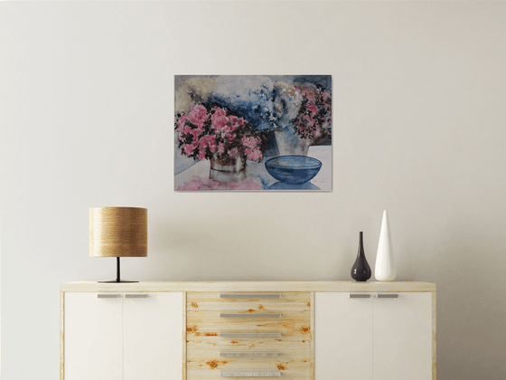 Stillife with blue bowl
