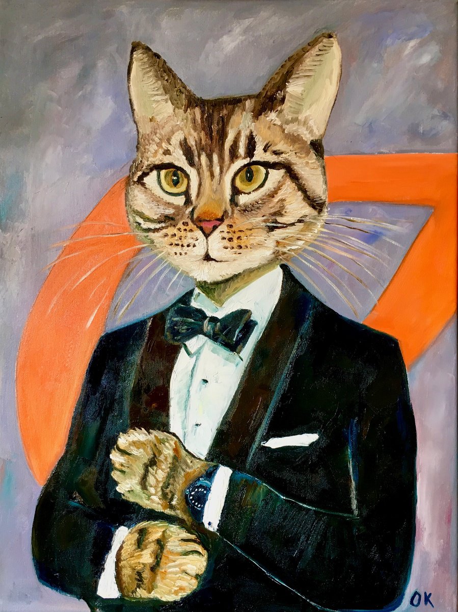 Cat James Bond 007, Cats never die. #2 by Olga Koval