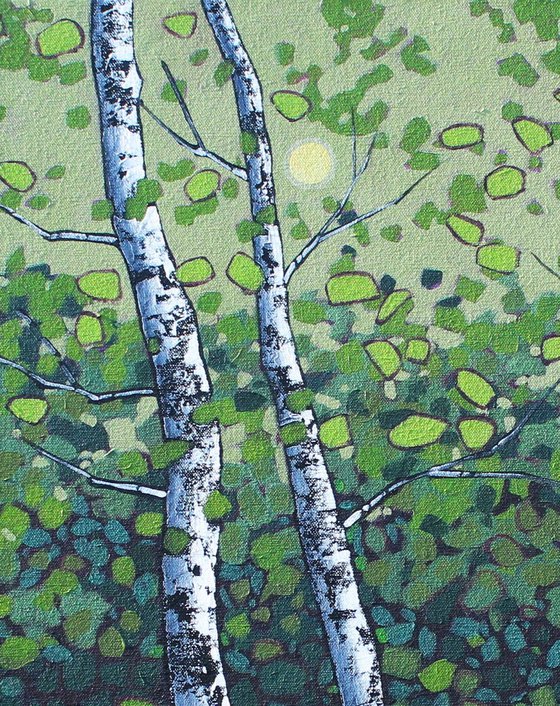 Birches with Goldenrod