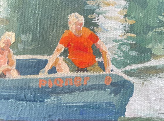 Two in a boat , not counting the dog