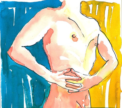 Male Nude Study by Ewa Dabkiewicz