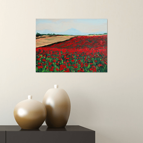 Poppy fields... /  ORIGINAL OIL PAINTING