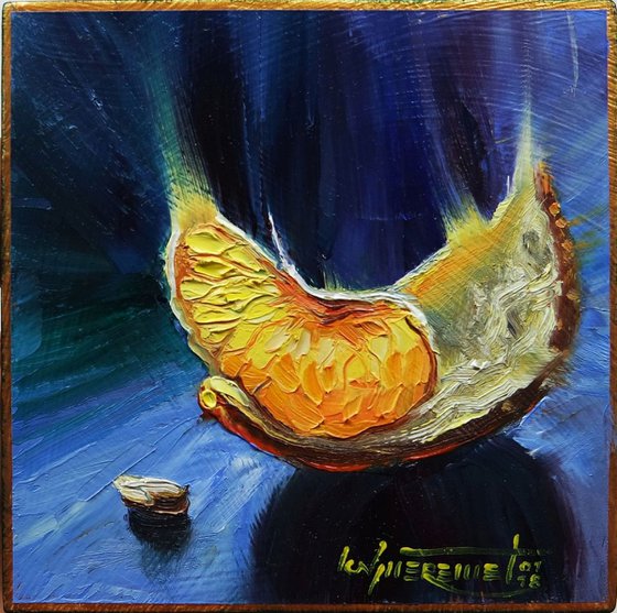 'MANDARIN ON FIRE' - Small Oil Painting on Panel