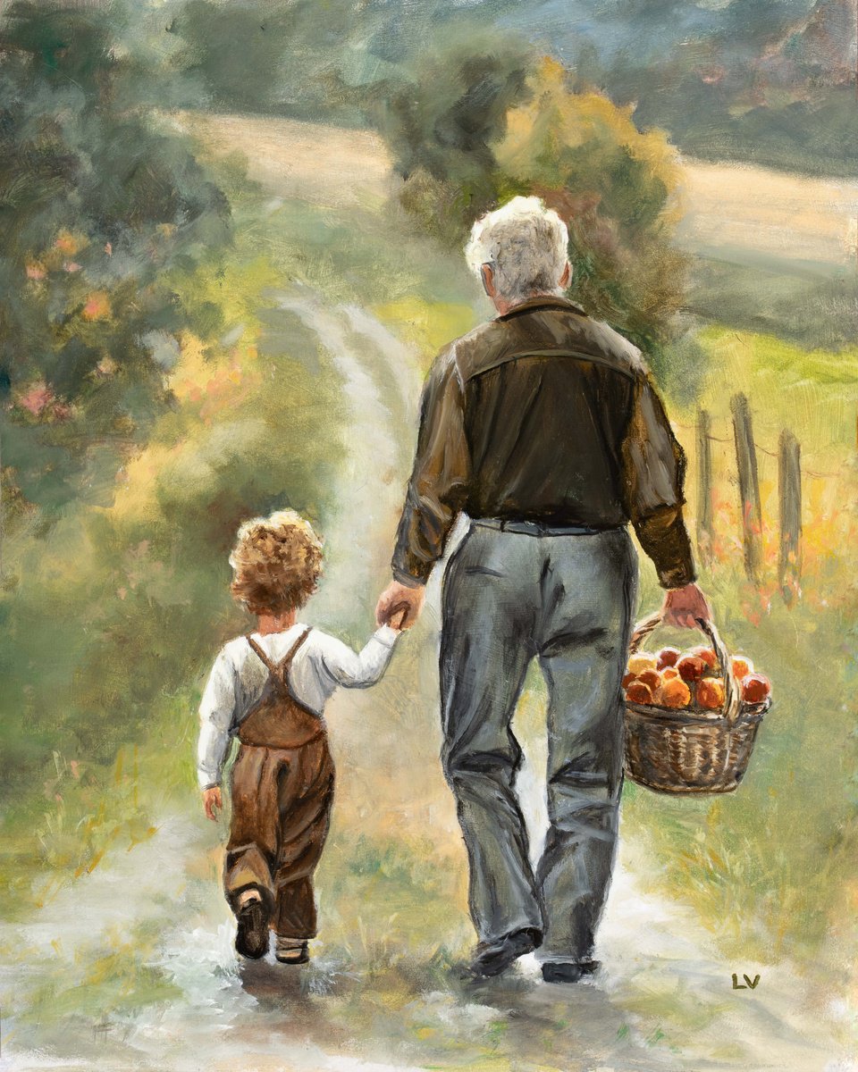 Grandfather and grandson by Lucia Verdejo