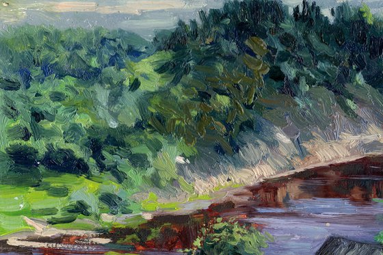 Pinega. Bathhouse by the river
