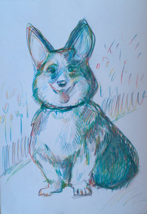 Happy Dog sketch 2 by Oxana Raduga