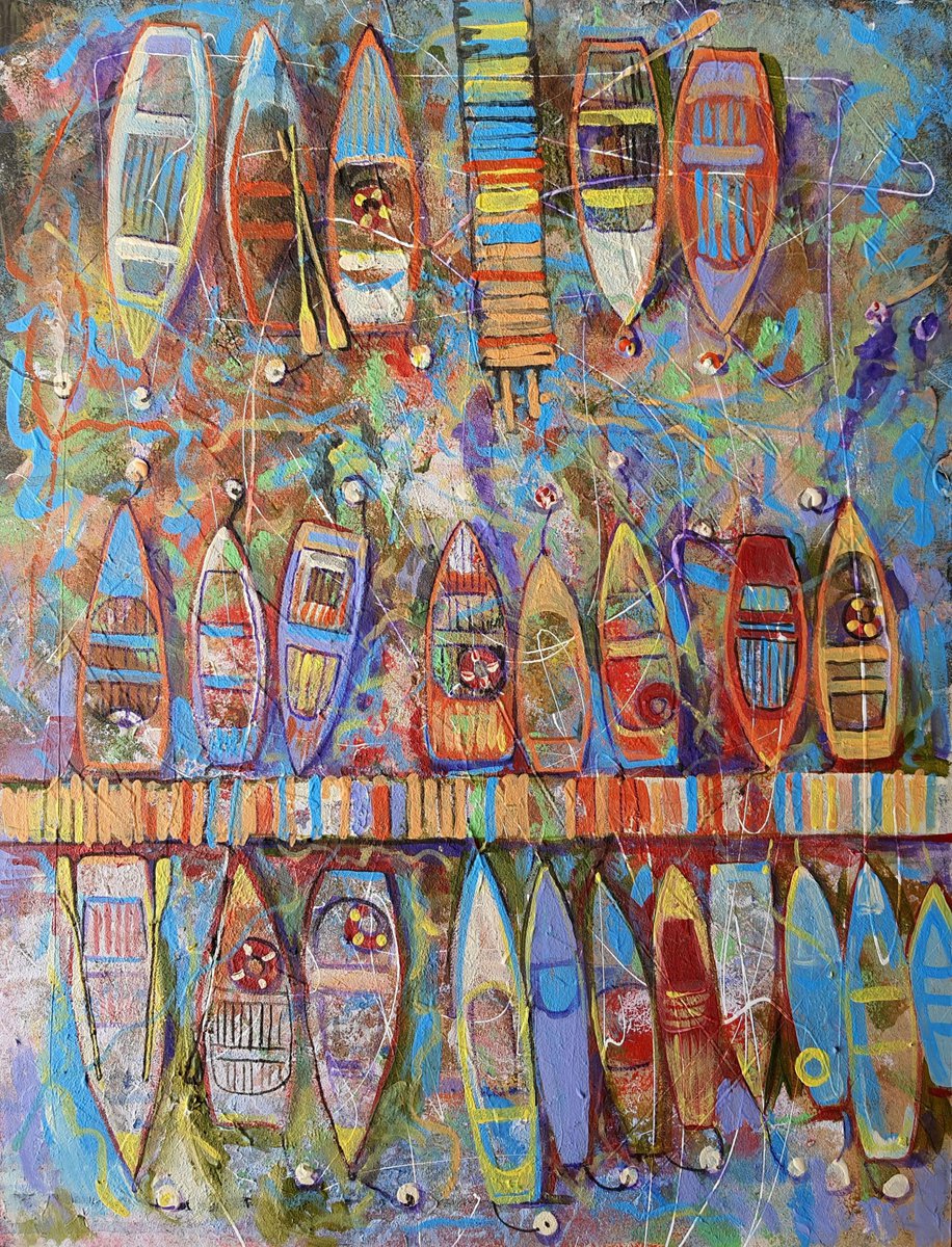 Boats And Sharks By Rakhmet Redzhepov, 15 X 19, Artwork For Sale On Artfinder