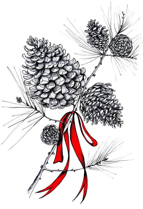 FESTIVE PINECONE BRANCH