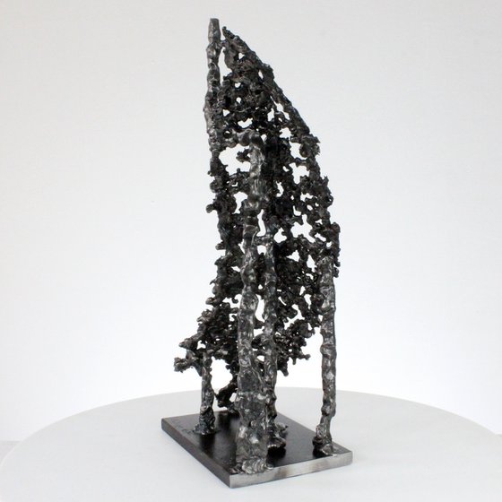 Line of light 83-21 - Abstract sculpture in metal lace