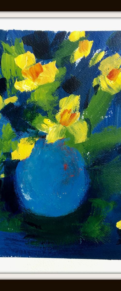 Still Life with Daffodils and Lemon by Jan Rippingham