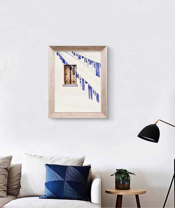 BLUE SHADOWS White Wall