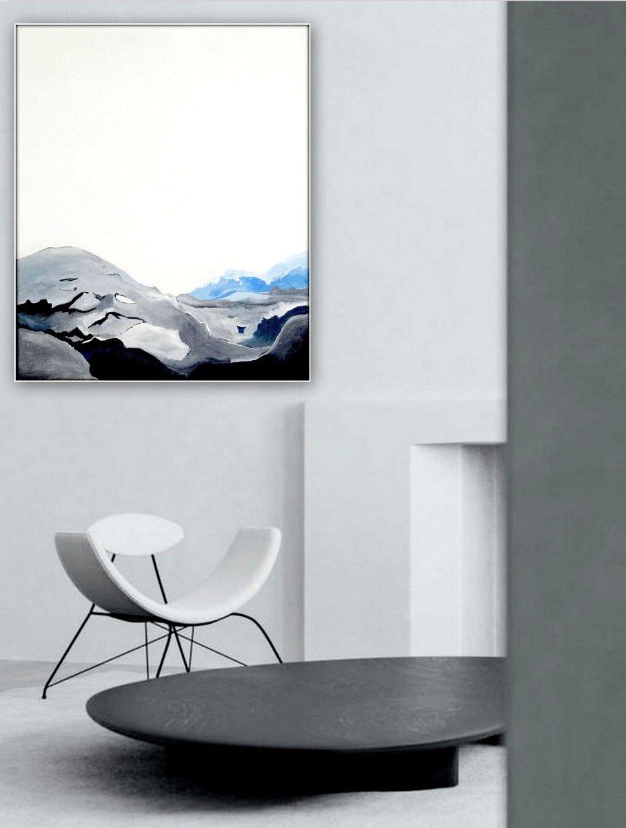 Abstract Acrylic Painting By Nadia Moniatis, 39 X 47", Abstract., Original Artwork