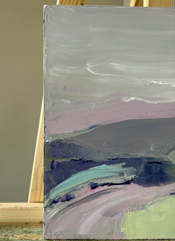 Soft horizons hills landscape pastel tones