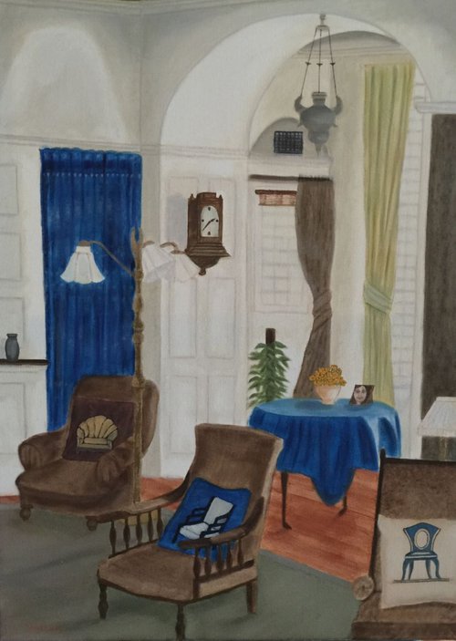 INTERIOR WITH CHAIRS by Leslie Dannenberg