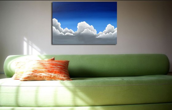 original large painting wall canvas art -Cloudbase- 24 x36 inches original sky painting