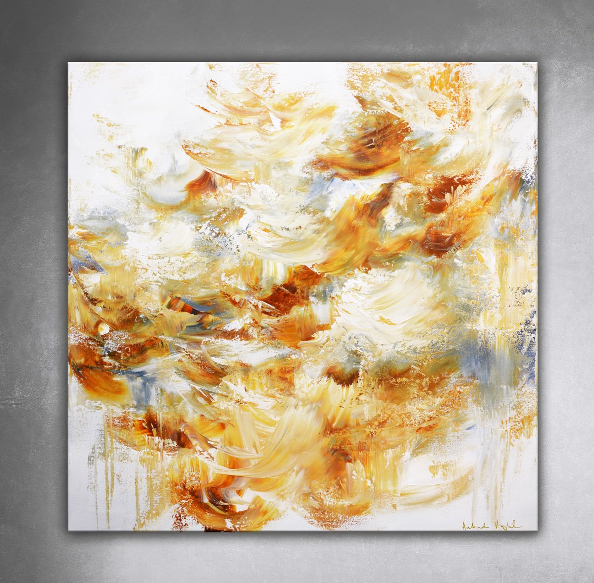 Abstract Acrylic Painting By Andrada Anghel, 36 X 36, Storm Ii, Original Artwork