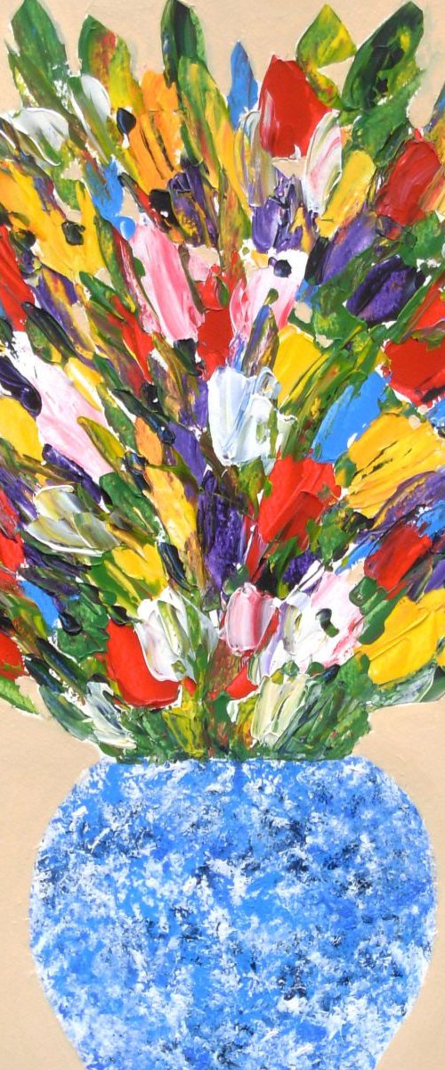 Mixed Flowers in Ginger Jar by Jan Rippingham